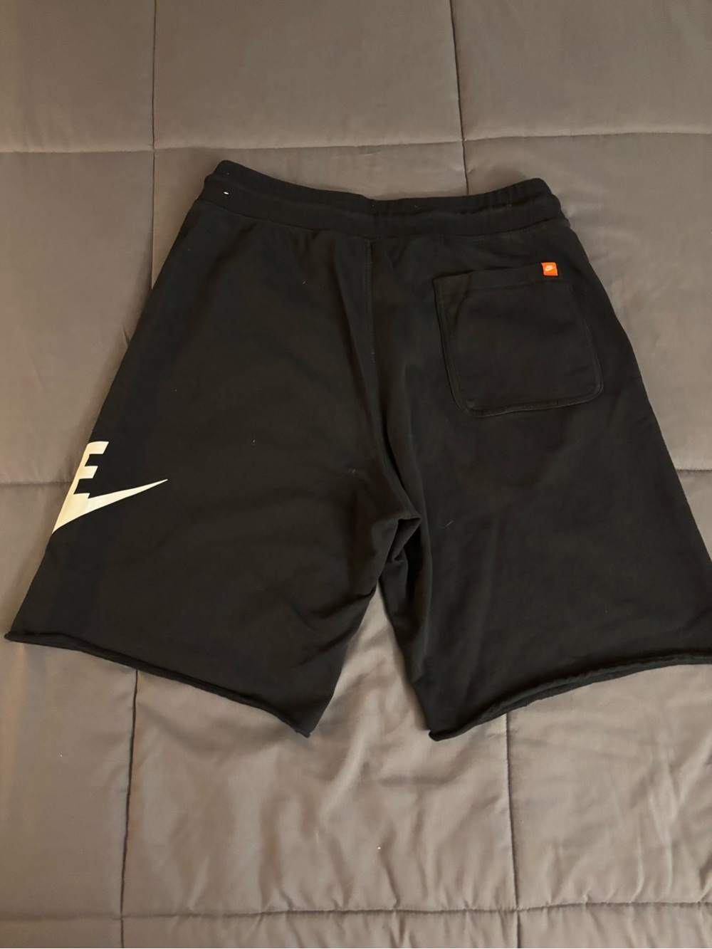 Nike Men's Black Shorts with White Swoosh - Picture 2 of 6